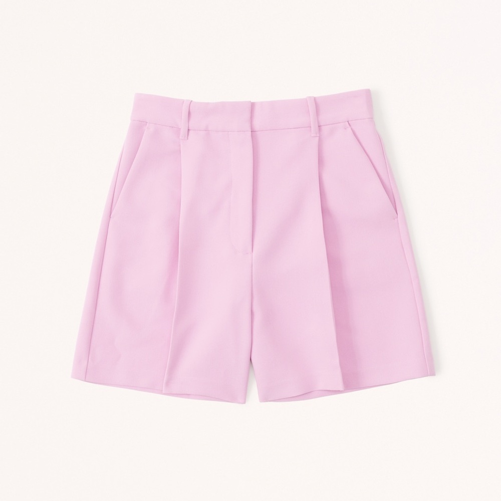 abercrombie - pink ultra high rise tailored short, size L, NWT!